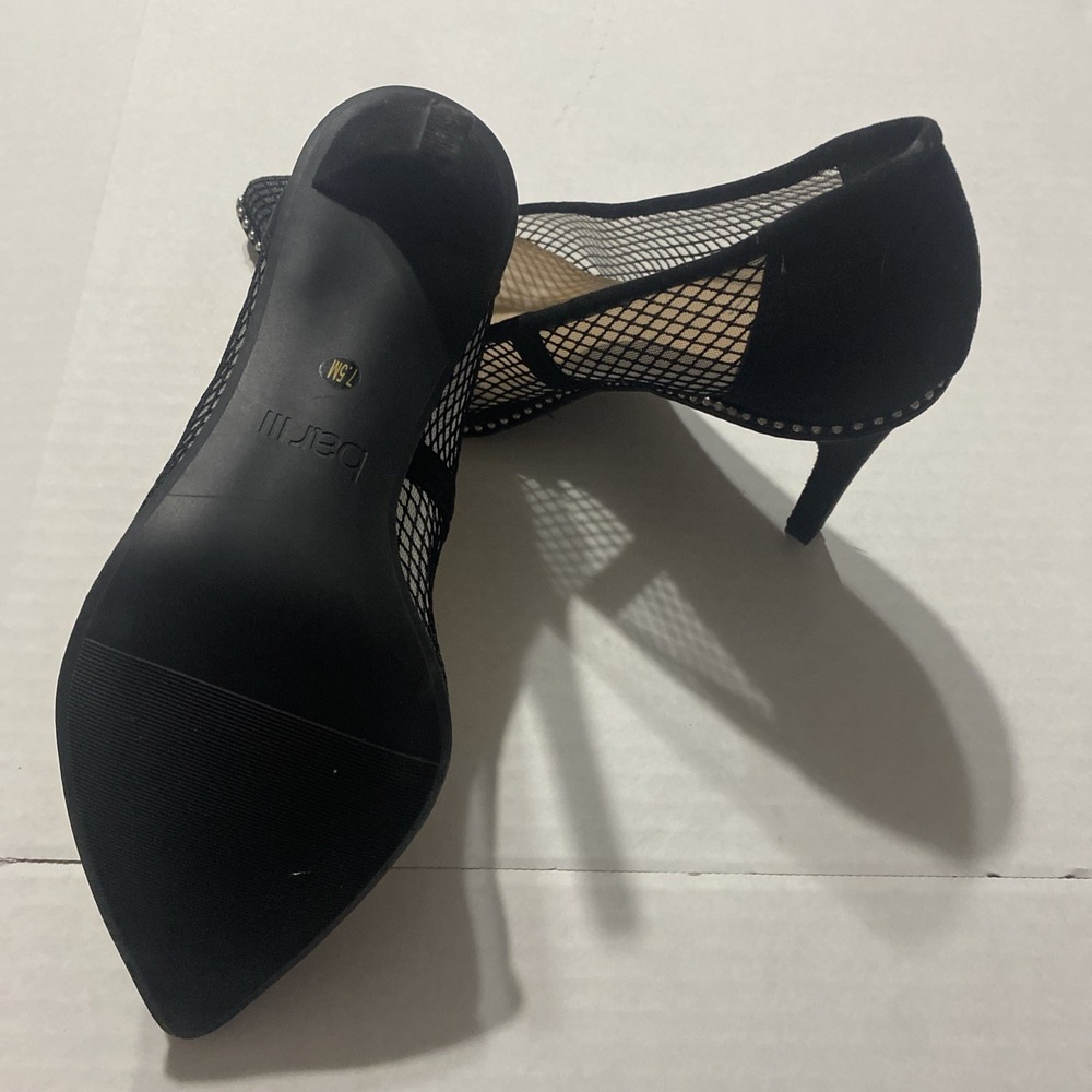 Bar III Black Mesh Pointed Toe Stiletto Pumps with Stud Detail Size 7.5M - Picture 7 of 9